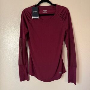 ASICS Women's Burgundy Long Sleeve Athletic Tee